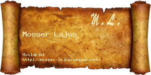 Mosser Lajos névjegykártya